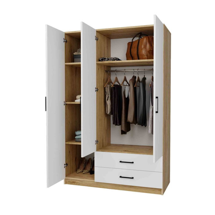 Hanah Home Armario Yaman 1600-209 Nogal y Blanco